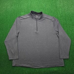 Greg Norman Sweatshirt Mens 2XL Gray Quarter Zip Pullover Golf Preppy Casual